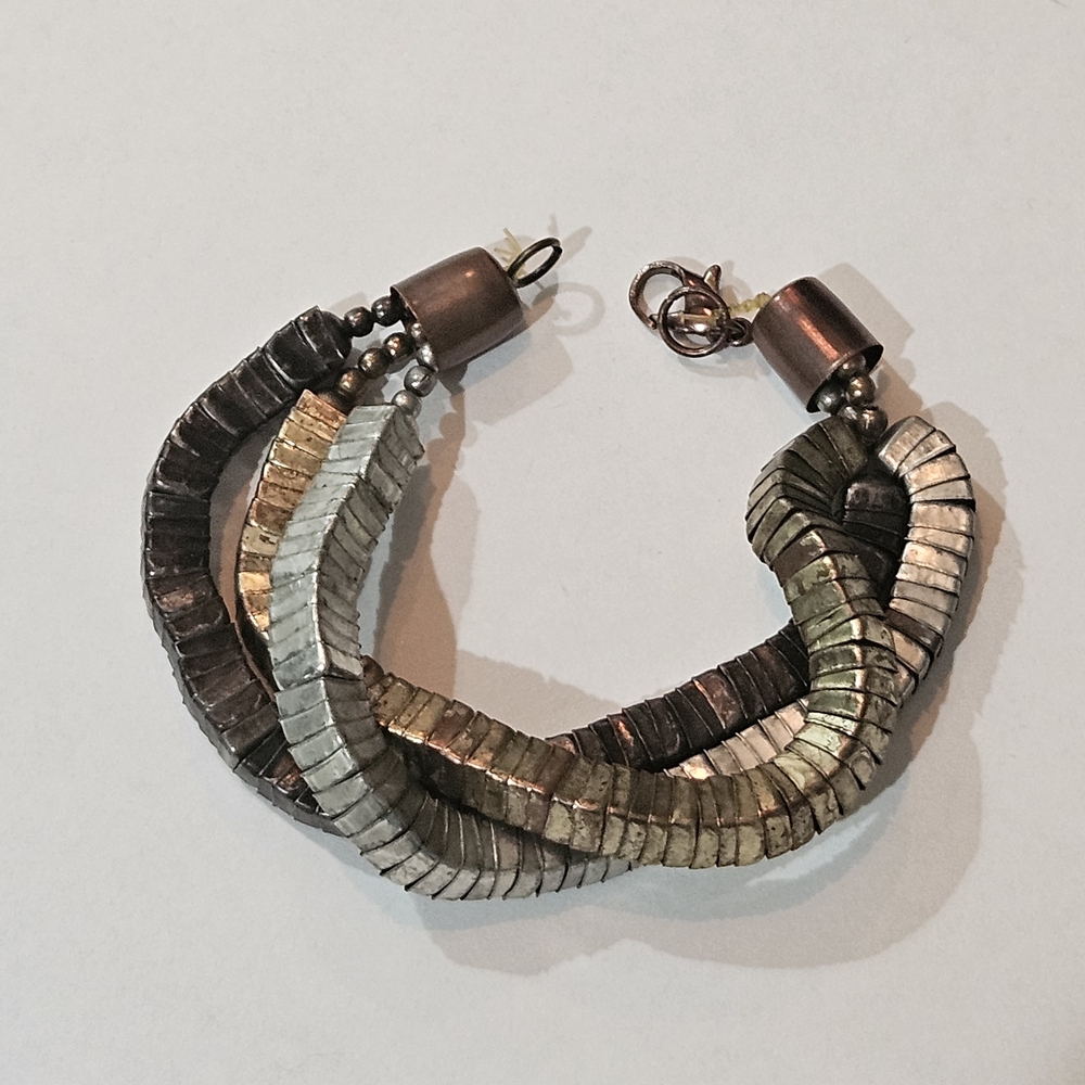 NEW Zara Metallic Coil Bracelet Silver Gold Black Avant Garde Bohemian Retro